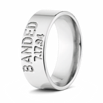 Duck Band Ring in Titanium 8mm - Customizable with Date 