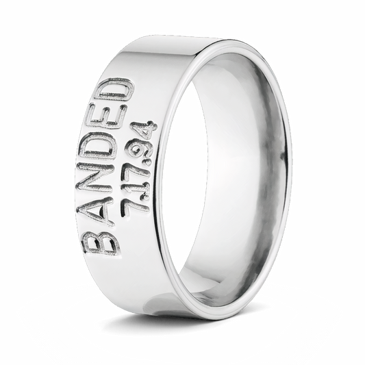 Duck Band Ring in Titanium 8mm - Customizable with Date 
