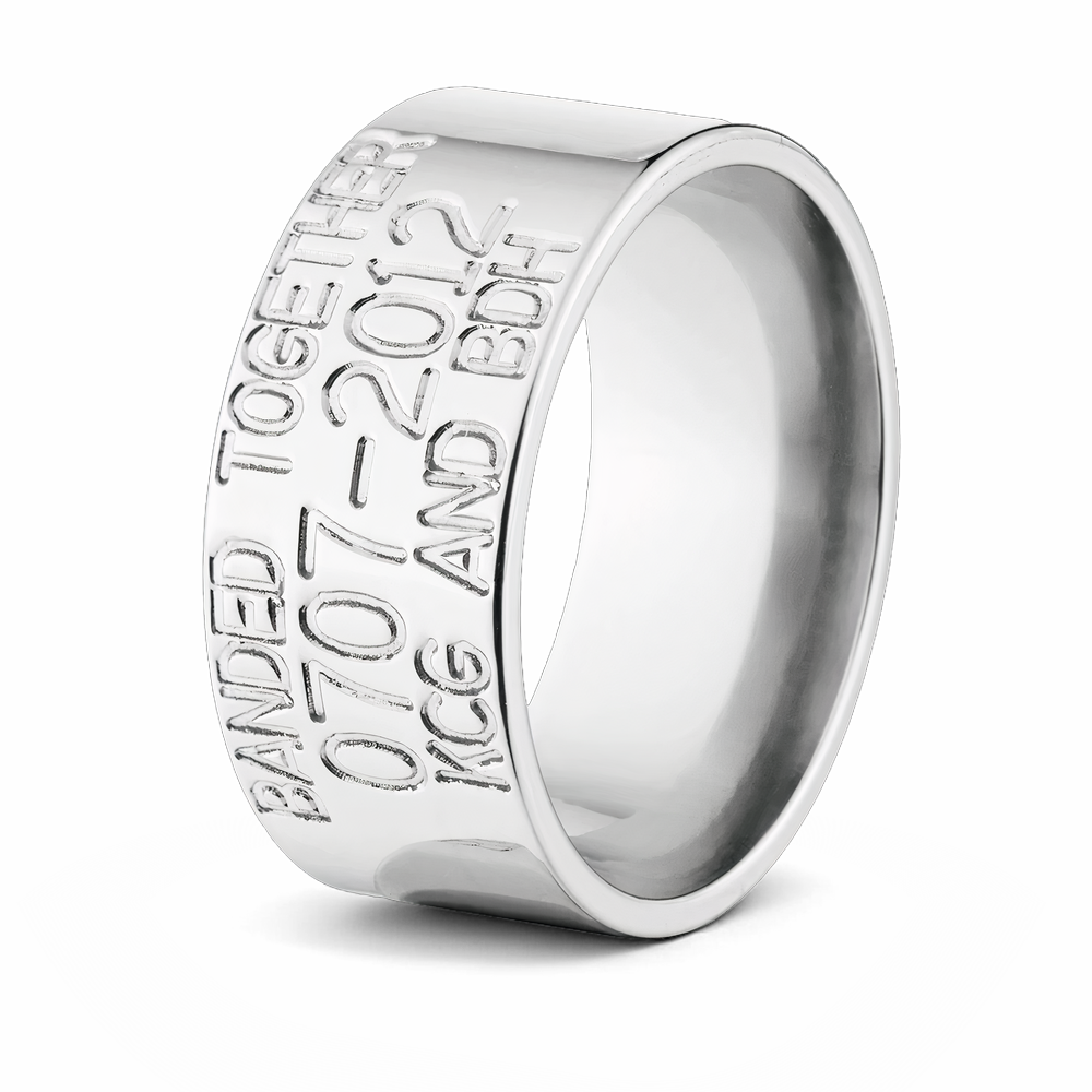 Duck Band Wedding Ring - 10mm Titanium 