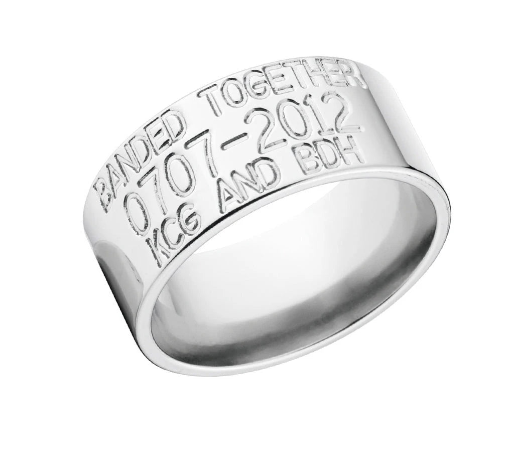 Duck Band Wedding Ring - 10mm Titanium 