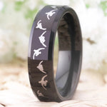 tungsten ring with flying ducks 6mm