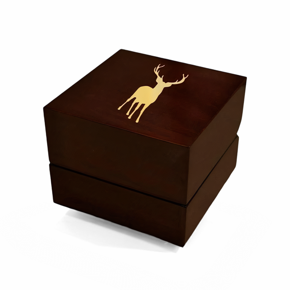 Deer Stag Dark Wood Ring Box - Camo Ever After