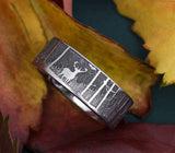 Laser Carved Elk Mountain Ring - 9mm 