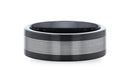 Black Ceramic Ring with Brushed Tungsten Inlay - Camo Ever After