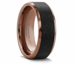 espresso tungsten ring with black center