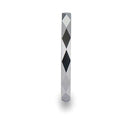 Diamond Faceted White Tungsten Ring - 2mm 