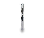 Diamond Faceted White Tungsten Ring - 2mm 