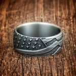 Old Glory Titanium American Flag Ring 