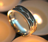 Flame Pattern Ring - Titanium 7mm 