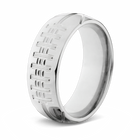 Football Ring in Polished Titanium 8mm 