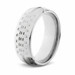 Football Ring in Polished Titanium 8mm 