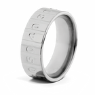 Titanium Football Ring with Yard Line Numbers 