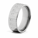 Titanium Football Ring with Yard Line Numbers 