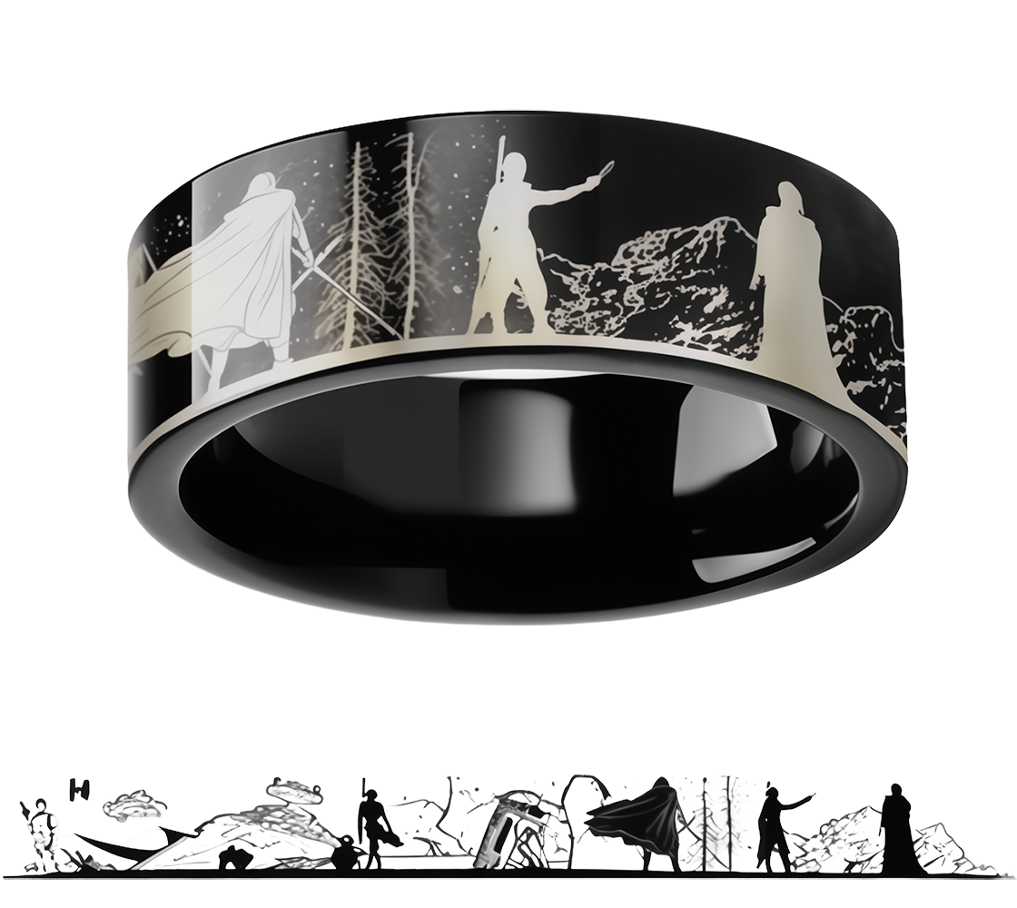 Star Wars Force Awakens Black Tungsten Ring 