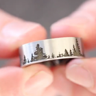 Forest Wedding Ring with Trees - 9mm 