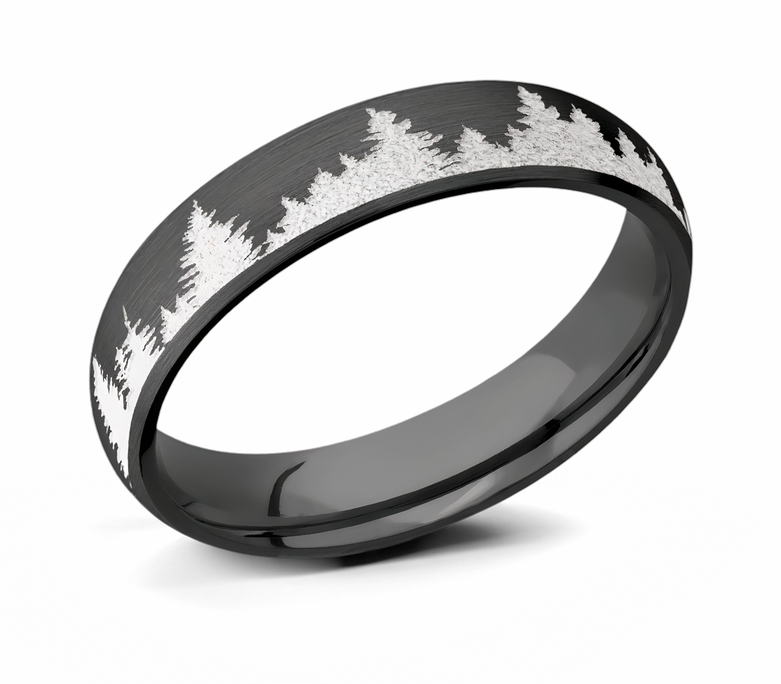 Forest Tree Ring for Her - Zirconium 5mm 