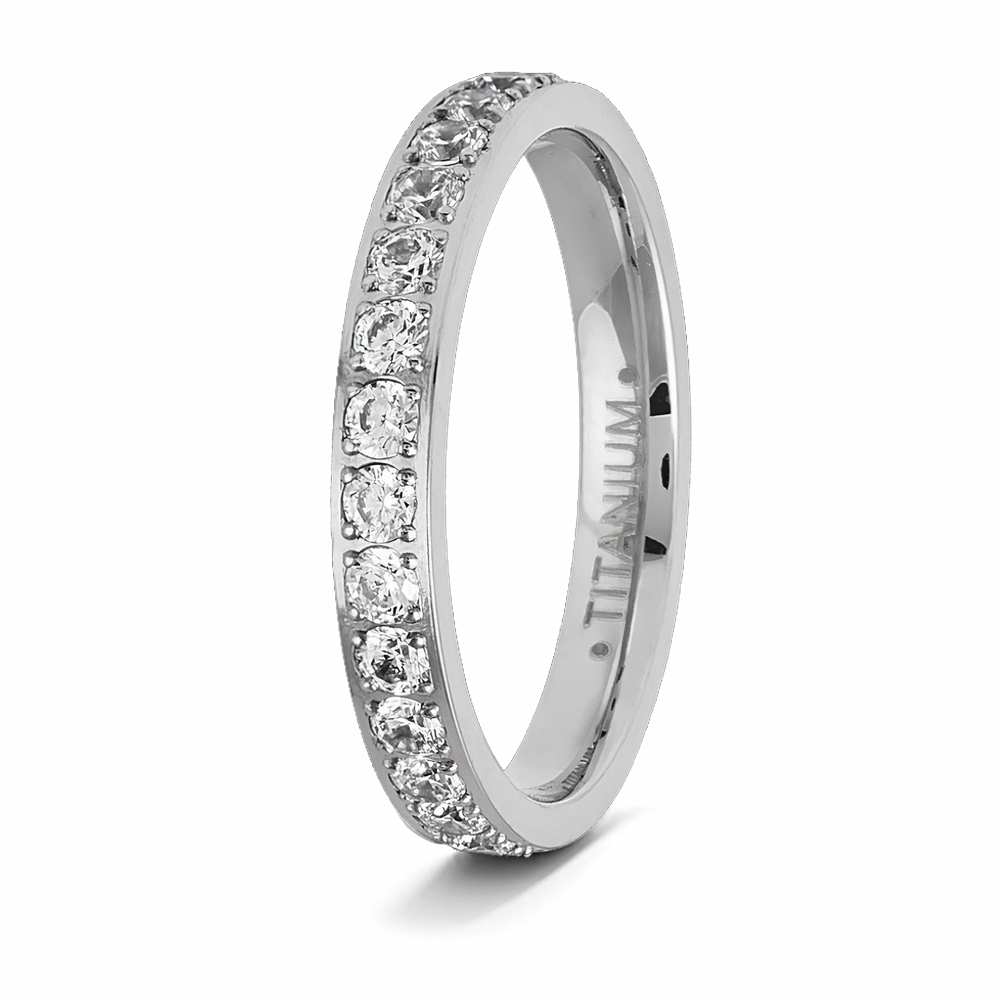 Titanium Full Eternity Ring 3mm 