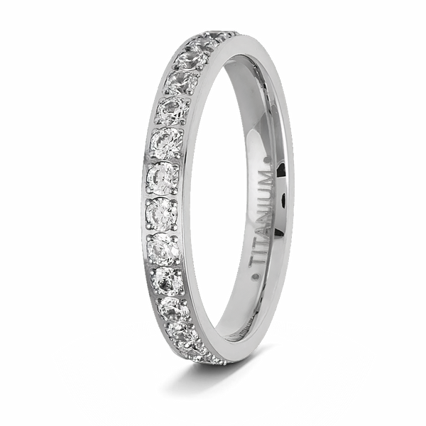 Titanium Full Eternity Ring 3mm 