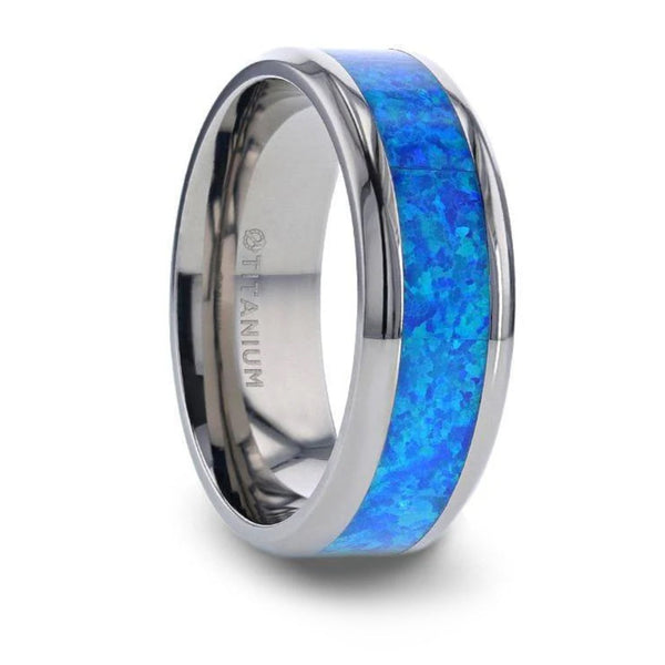 Blue Opal Wedding Ring