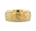 Hammered Finish Gold Plated Tungsten Ring 