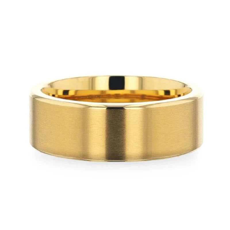 Gold plated titanium ring side view