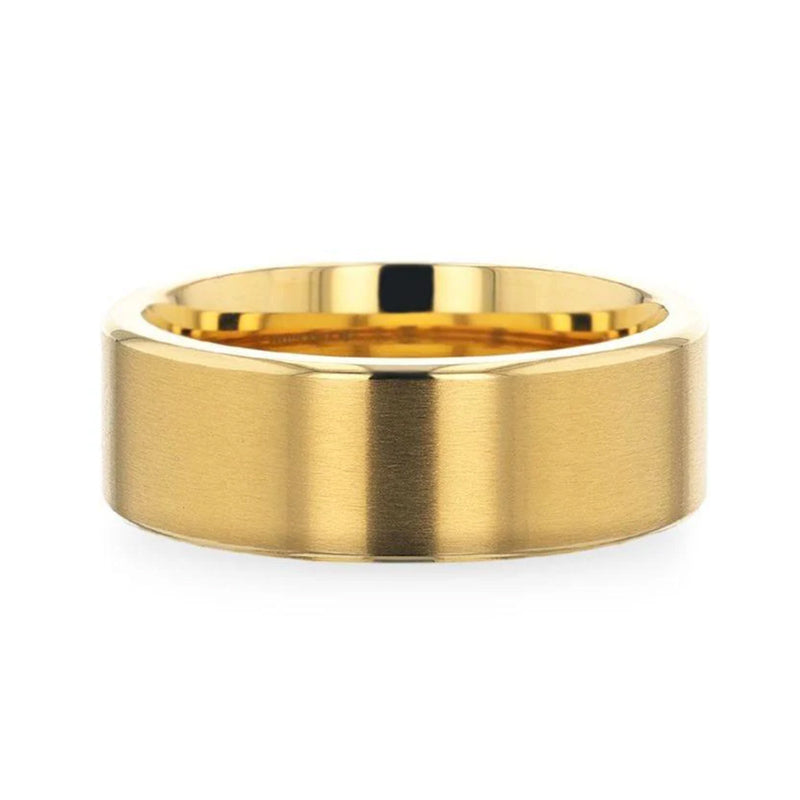 Gold plated titanium ring side view