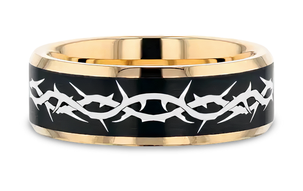 Crown of Thorns Ring - Black and Gold Plated 