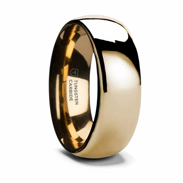 Traditional Gold Plated Tungsten Ring 