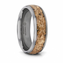 Tungsten Ring with Gold Flakes Inlay 