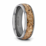 Tungsten Ring with Gold Flakes Inlay 