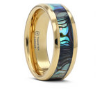 Gold Plated Tungsten with Mother of Pearl - 8mm 
