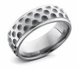 Golf Ball Pattern Ring - Titanium 8mm 
