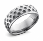 Golf Ball Pattern Ring - Titanium 8mm 