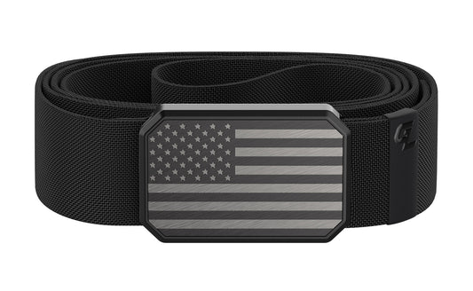 Hero Belt - American Flag Buckle and Black Band - Camo Ever After