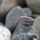 Fordite Men's Ring with Carbon Fiber Rails 