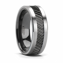 Gear Teeth Pattern Ceramic & Tungsten Ring 
