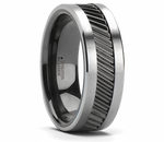 Gear Teeth Pattern Ceramic & Tungsten Ring 