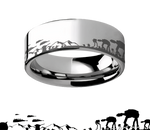 Hoth Battle Scene Star Wars Ring - Flat Titanium 