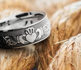 Irish Claddagh Ring - 6mm Cobalt Chrome 