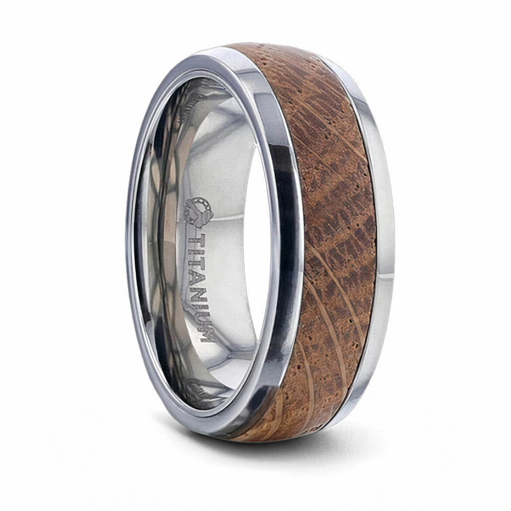 Whiskey Barrel Wedding Ring - Domed 