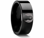 Jedi Order Symbol Star Wars Ring - Black Tungsten 8mm 
