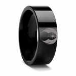 Jedi Order Symbol Star Wars Ring - Black Tungsten 8mm 