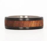 Koa Wood Ring with Carbon Fiber & Titanium 