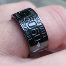 Black Duck Band Ring with White Ducks - 10mm 