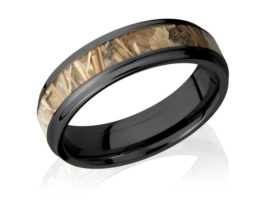 Black King's Field Camo Ring - Zirconium 6mm - Camo Ever After