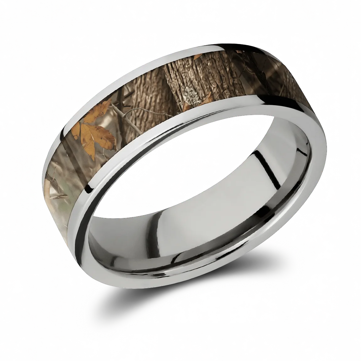 King's Woodland Camo Ring in Titanium - 7mm 