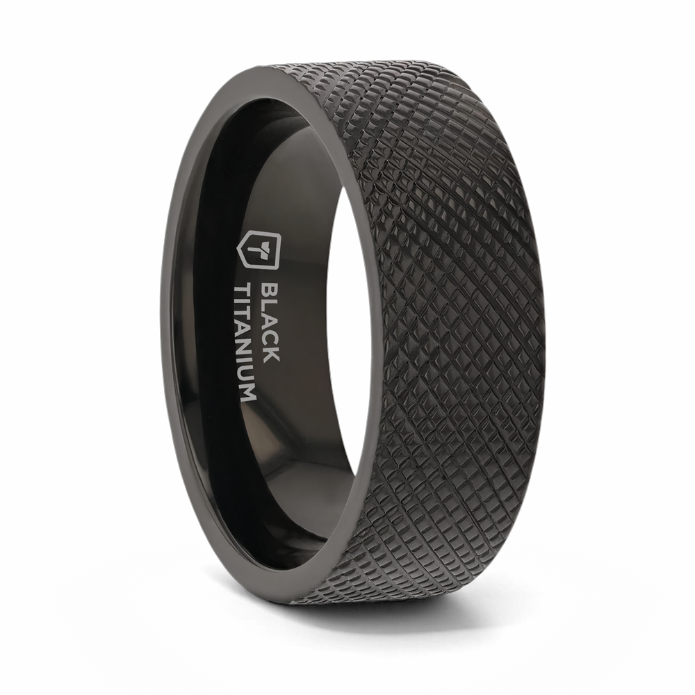 Knurled Ring in Black Titanium 