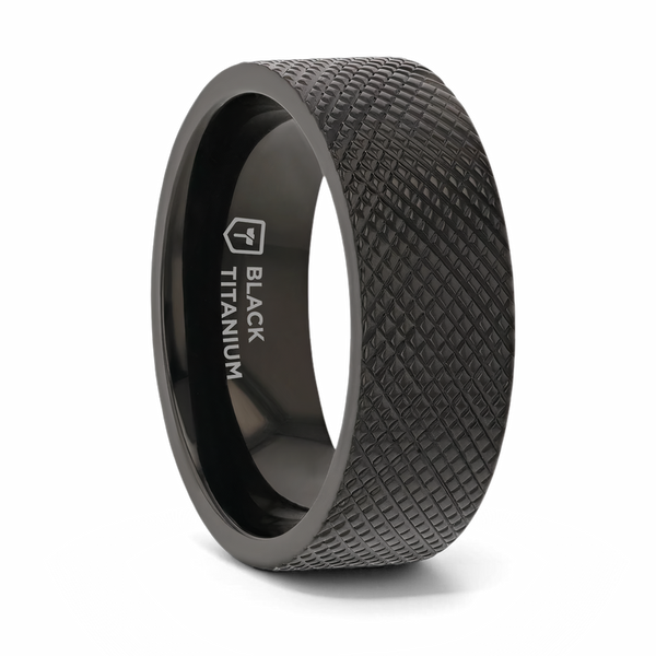 Knurled Ring in Black Titanium 