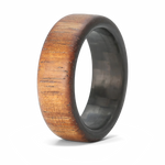 Koa Wood Ring with Carbon Fiber Sleeve 
