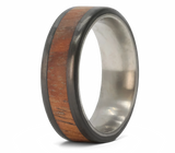 Koa Wood Ring with Carbon Fiber & Titanium 